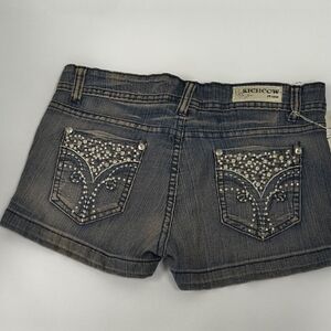 Women's Studded Jean Shorts - Black